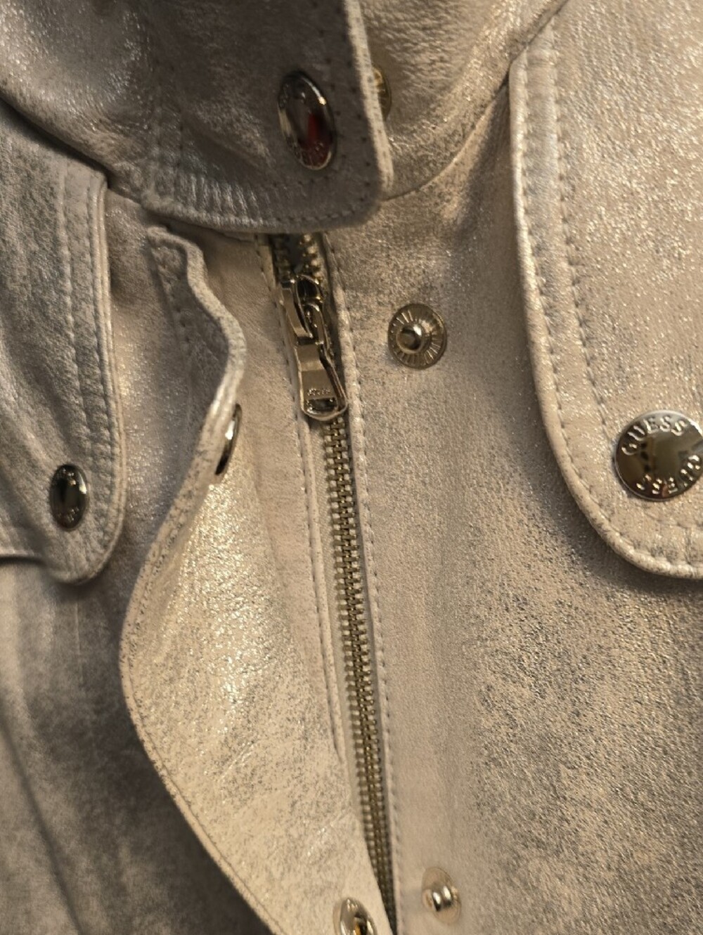 GUESS Metallic Silver Utility Jacket - Picture 8 of 15